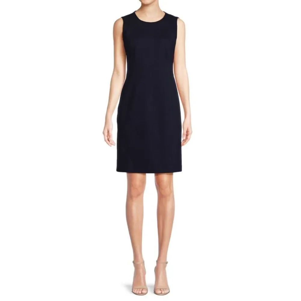 Tahari Solid Sheath Dress - Picture 2 of 4